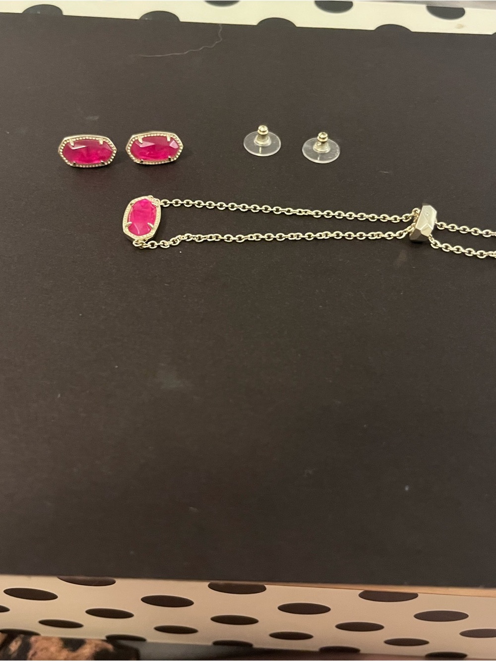 Bracelet and Stud Earrings Set with Hot Pink Stones Kendra Scott